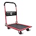 Push Cart Dolly by Wellmax, Moving Platform Hand Truck, Foldable for Easy Storage and 360 Degree Swivel Wheels with 660lb Weight Capacity, Red Color