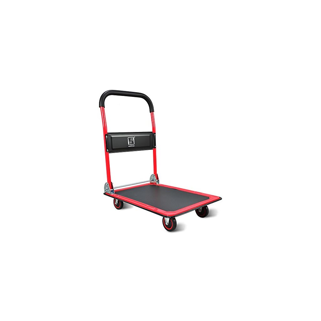 Push Cart Dolly by Wellmax, Moving Platform Hand Truck, Foldable for