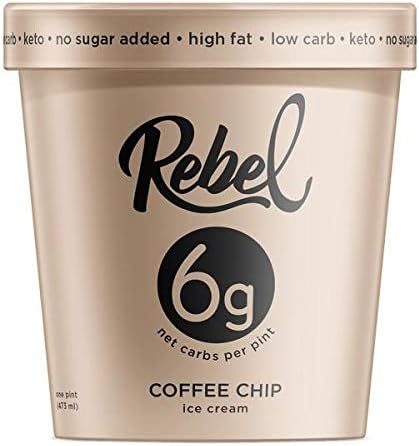 Rebel Ice Cream, Coffee Chip, 16oz (Frozen)