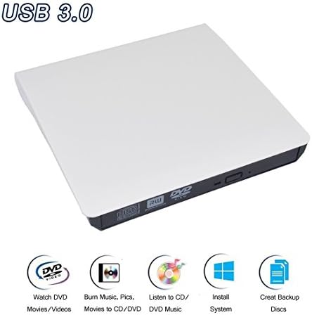 WGIA External DVD Drive, USB 3.0 CD/DVD +/-RW Drive Portable Slim DVD CD ROM Burner Player/Writer/Rewriter High Speed Superdrive for Laptop, Macbook, PC Desktop, Support Windows 7/8/10, Mac OS