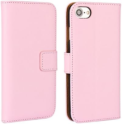 Iphone 7 Plus Case Iphone 8 Plus Case Wallet Genuine Leather Pink Women Cover Flip Card Holder Luxury Protective Case (Pink)
