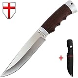 Grand Way Knife Hunting - Fixed Blade Knife - Large Bushcraft Fishing Long Knives with Sheath - Best 440c Stainless Steel Classic Big Sharp Fix Blades Hunting Knife with Wood Handle FB 934