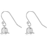 MYHAO Lily Flower Drop Earrings for Women Teens 925 Sterling Silver Flower Drop Earrings Hooks Hypoallergenic