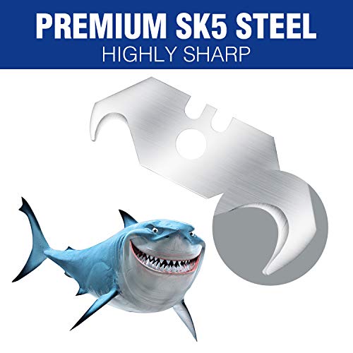 WORKPRO Utility Hook Blades, 100 Pack SK5 Steel Hook Utility Knife