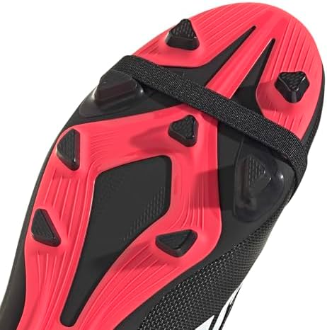 Unisex Club Fold-Over Tongue Firm Ground/Multi Ground Football Boots Shoes, Core Black/FTWR White/Lucid Red, 42 EU