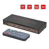 Задати інтерфейс HDMI Комутатори 4К@60Гц 5 портів HDMI перемикач, YIBAI Коробка 5 входів 1 вихід HDMI перемикач з ІЧ бездротовий пульт дистанційного роз'єм HDMI 2.0,технологію захисту від копіювання HDCP 2.2,uhd і ЦВК,зйомка HDR HDMI комутатор 5х1 підтримує FullHD 3D,для відтворення Blu-ray-плеєри,ps4 і багато іншого. Задати