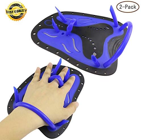 Anysoso Swimming Hand Paddles, Professional Swim Training Paddles Hand Paddles Power Paddles Swimming Training Aid Large Flat Paddles for Men Women Children(Yellow)
