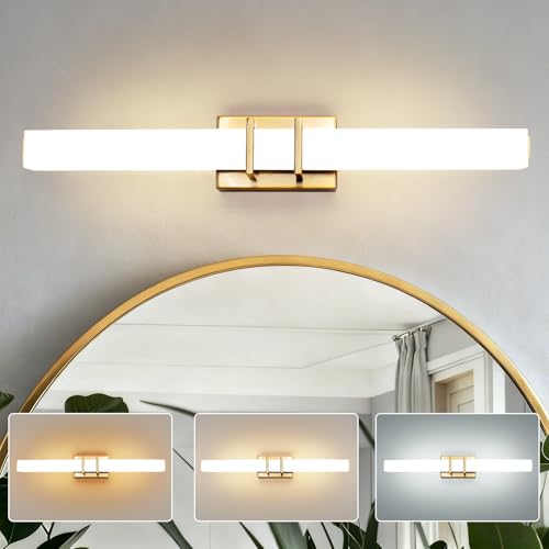 TYhogar LED Wall Light for Interior, 62 cm, 12 W Modern Brass Wall Light, Light for Bathroom Mirror, Hallway, Stairs, Picture, Living Room, Bedroom, Kitchen