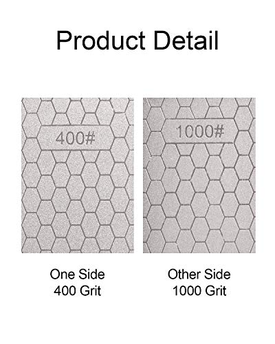 S SATC Diamond Stone 400/1000 Grit Tools Diamond Sharpening Stones 8 Inch Diamond Knife Stone Sharpener Sharpening Stone Plate - Thumbnail 2
