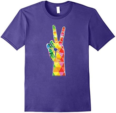 Men's Peace Out in the World Graphic T-Shirt for Modern BohoHippie 2XL Purple