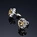 IBLUE 9 Pairs Stainless Steel Flower Clear Cubic Zirconia Stud Earring Set