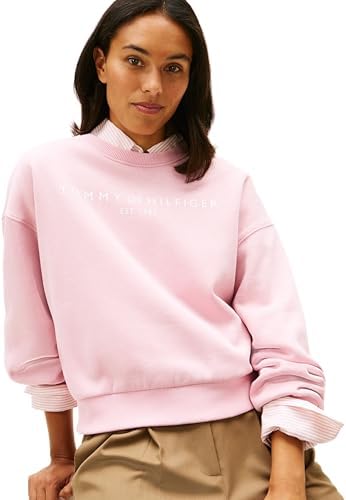 Damen Sweatshirt Corp Logo Relaxed Fit, Rosa (Bonita Pink), S