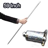 OUERMAMA 150CM Silver Color Magic Appearing Cane Metal Appearing Wand with Video Tutorial Stage Magic Trick