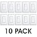 Maxxima 3 Way Decorative Wall Switch On/Off White 15A, Rocker Light Switch Wall Plates Included (Pack of 10)