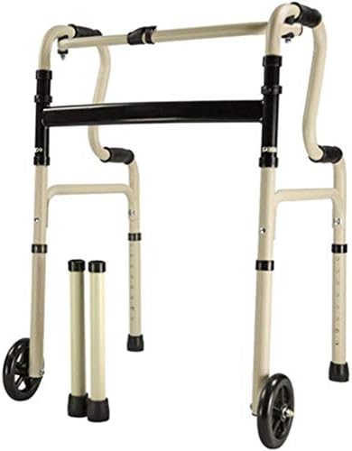 開催中 ウォーキングフレーム折りたたみ式ポータブルアルミニウム合金ベルトホイールホイールなしデュアルユース 多機能ウォーキングエイド 高齢者歩行器