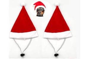 PROCOVER 2Pcs Mini Dog Santa Hat for Dog Christmas Hat, Christmas Party Dressup(Red)