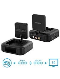 nyrius 5,8 GHz 4 canales transmisor y receptor inalámbrico de vídeo y audio remitente con extensor del mando a distancia por infrarrojos para el streaming de cable, satélite, DVD to TV de forma inalámbrica (ny gs10)