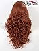 K'ryssma #350 Copper Red Lace Front Wig Glueless Auburn Long Wavy Synthetic Wigs for Women 24 inches Ginger Synthetic Wig Heat Resistant