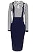VfEmage Women's Vintage Faux Twinset Striped Wear to Work Stretch Bodycon Dress
