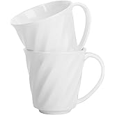 FunIdea Fine Bone Ceramic Coffee Mug with Handles for Hot Beverages Coffee Cappuccino Latte Cocoa Tea Perfect for Home (Set of 2)