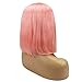 Pink Bob Human Hair Wigs Pre Plucked Full Glueless Lace Front Wig 10inch Middle Part Straight Short Frontal Bob Wig for Black Women Bleached Knots, Can be Styled