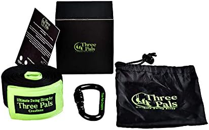 Tree Swing Strap 10 Ft Adjustable Hanging Kit with Carabiner, 2 Protective Covers, Pouch and Installation Guide