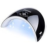 Gellen 24W UV LED Nail Lamp Dryer Light for Gel Nail Polish - Quick Dry No Harm Gel Manicure Machine, Color Piano Black