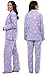 PajamaGram Cat Pajamas For Women - Flannel Women’s Pajamas, Lavender Cats, SM