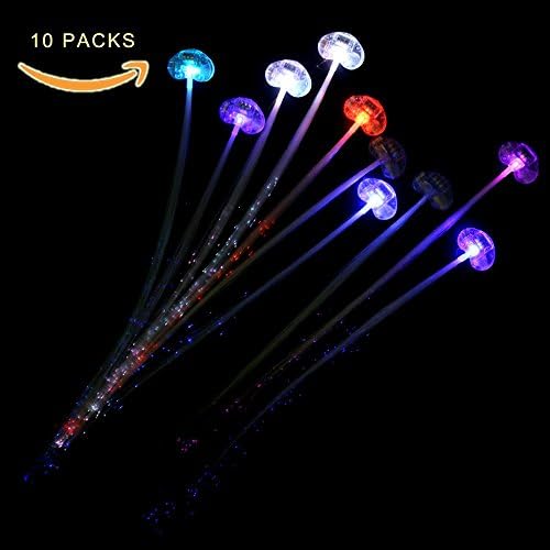 Beser Butterfly LED Lights Hair-Light Up Toys with Flashing Hair Fiber Optic Extension Barrettes for Party Favors Bar Dancing Hairpin,Hair Clip Braid(10 Pack)