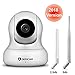 1080P Home Wireless Security Camera, Pan/Tilt Control, 4x Digital Zoom, Night Vision and Two-Way Talk, Baby Pet Front Porch Monitor, 2018 updated Alternative Antenna version by Dericam, White