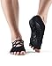 toesox Women's Elle Half Toe Grip Non-Slip Socks Criss Cross Elastic Ballet, Yoga, Pilates, Barre Toe Socks