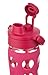 Lifefactory 22-Ounce BPA-Free Glass Water Bottle with Flip Cap and Silicone Sleeve, Raspberry