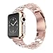 Apple Watch Band, Creazy Stainless Steel Strap Watch Band+Adapter+Case Cover for Apple Watch 42mm (Rose Gold)
