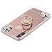 Case for iPhone Xs Max Diamond Case,Crystal Inlaid Diamond Flowers Rhinestone Diamond Glitter Bling Mirror Back TPU Case & Ring Stand + Touch Pen Dust Plug for iPhone Xs Max Mirror Case,Rose Gold