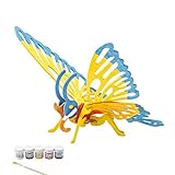 MISCY 3D Puzzle Arts Projects Craft Wood 3D Puzzles for Kids Ages 3+,Especially for 6-8 &up Assemble Paint DIY Animal Crafts Butterfly