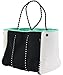 QOGiR Neoprene Multipurpose Beach Bag Tote with Inner Zipper Pocket and Movable Board (Black, Large)