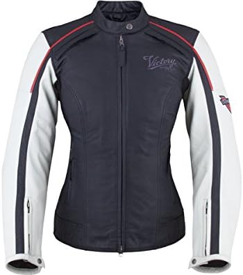 Victory Motorcycles Women's Cascade Jacket Black/White Leather (X-Large)