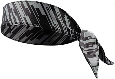 Camouflage Sports Head Tie, VIMOV Moisture Wicking Tie Headband for Tennis, Running, Workout, Fitness, Basketball and Sports Activities, Black Camouflage