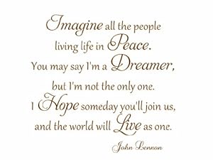 Amazon.com: Imagine All The People Living Life In Peace John Lennon
