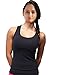 Women's Workout Yoga Crisscross Racerback Tank Tops with Build in Bra (L, Cut Out Black)