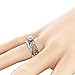 FENDINA Women's Gorgeous 2 PCS CZ Vintage Engagement Wedding Ring Set Lotus Flower Rose Gold Plated Two-Tone Bridal Eternity Rings (6)