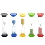 Sand Timer Foxnovo Colorful Sandglass Hourglass Sand Clock Timer 30sec 1min 3mins 5mins 10mins 5pcs Random Color