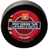 1 inch x 180 feet Black Heat Shrink Tape "Non Adhesive"