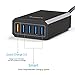 Lumsing Quick Charge 2.0 40W Multi-Port USB Desktop Charging Station Dock with Smart IC Technology, 1 Port QC2.0 + 4 Port with Smart IC Technology, 5 Port USB Desktop Charger for SmartPhones Black