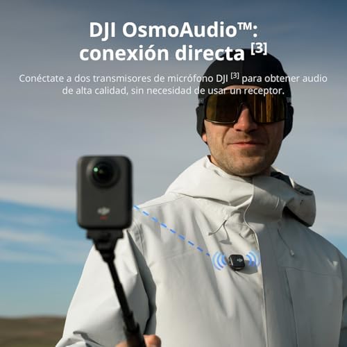 Osmo 360 Adventure Pack, câmera 360 com imagem de 360° de 1 polegada, duração prolongada da bateria com 3 baterias, vídeo nativo 8K 360°, câmera de ação para esportes, vlog