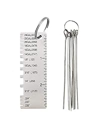 Amupper Alambre de metal tamaños de calibres de espesor Grabado profundo soldador Gage con impresión transparente, práctico y preciso