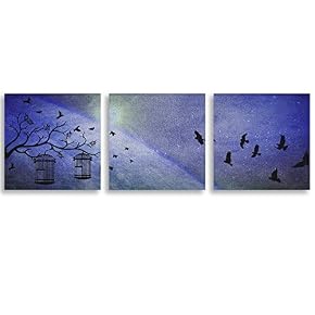 3 Piece Canvas Wall Art Brids Painting...