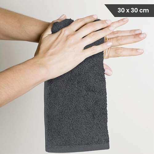 - Toallas Lavabo - (30 x 30 cm) (24 Paquetes, Gris)
