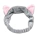 6 PCS Coral Velvet Cat Ear Makeup Shower Face Washing Headband Hairband Hair Accessories Best Makeup Headband Tool for Women Girl