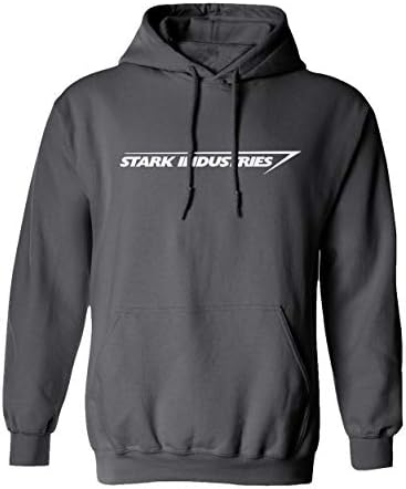 Stark Industries Tony Stark Iron Man Men's Hoodie Sweatshirt (Charcoal,XL)